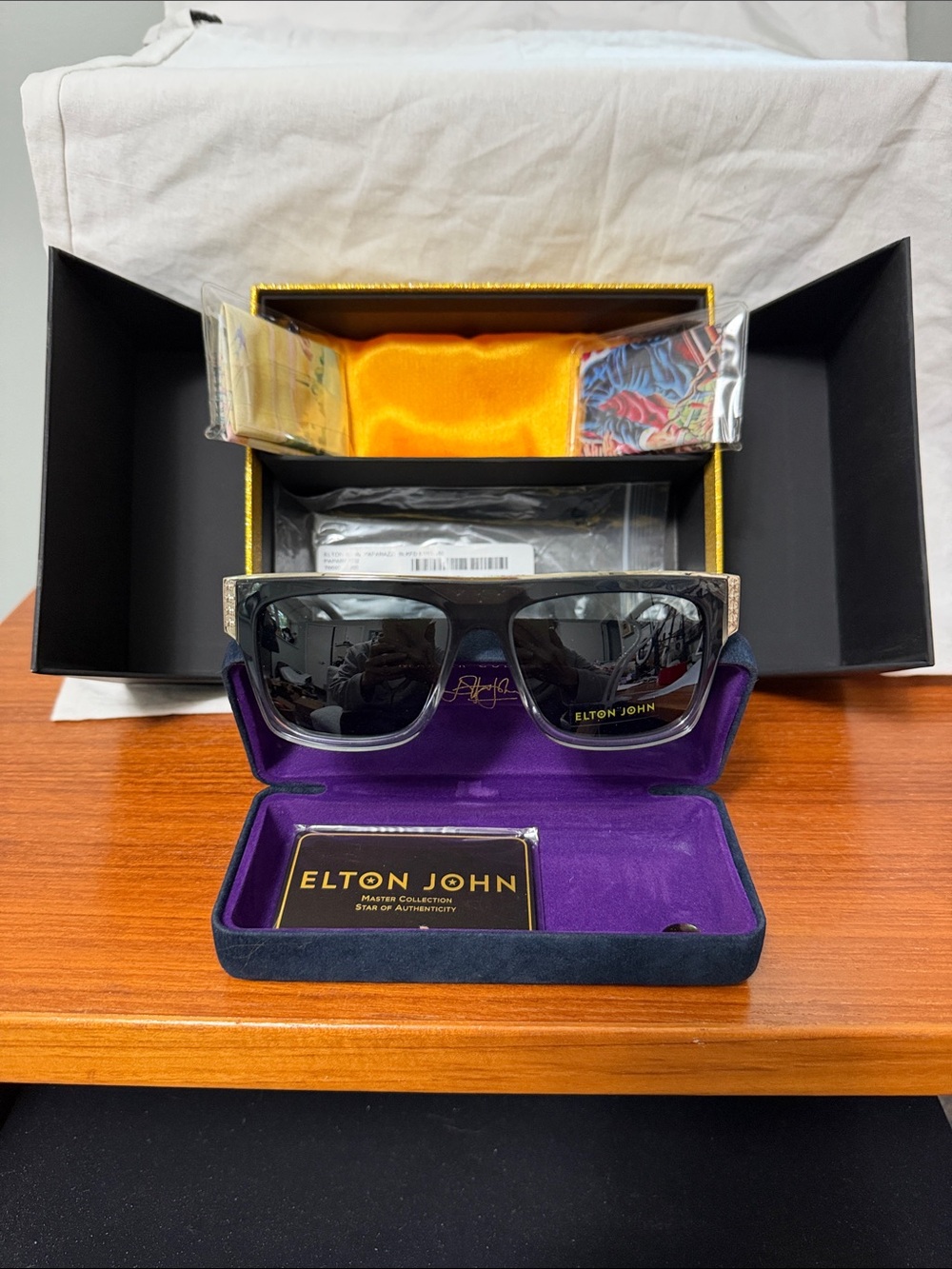 Elton John Black Sunglasses - Signature Collector Edition